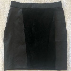 Suede and leather skirt